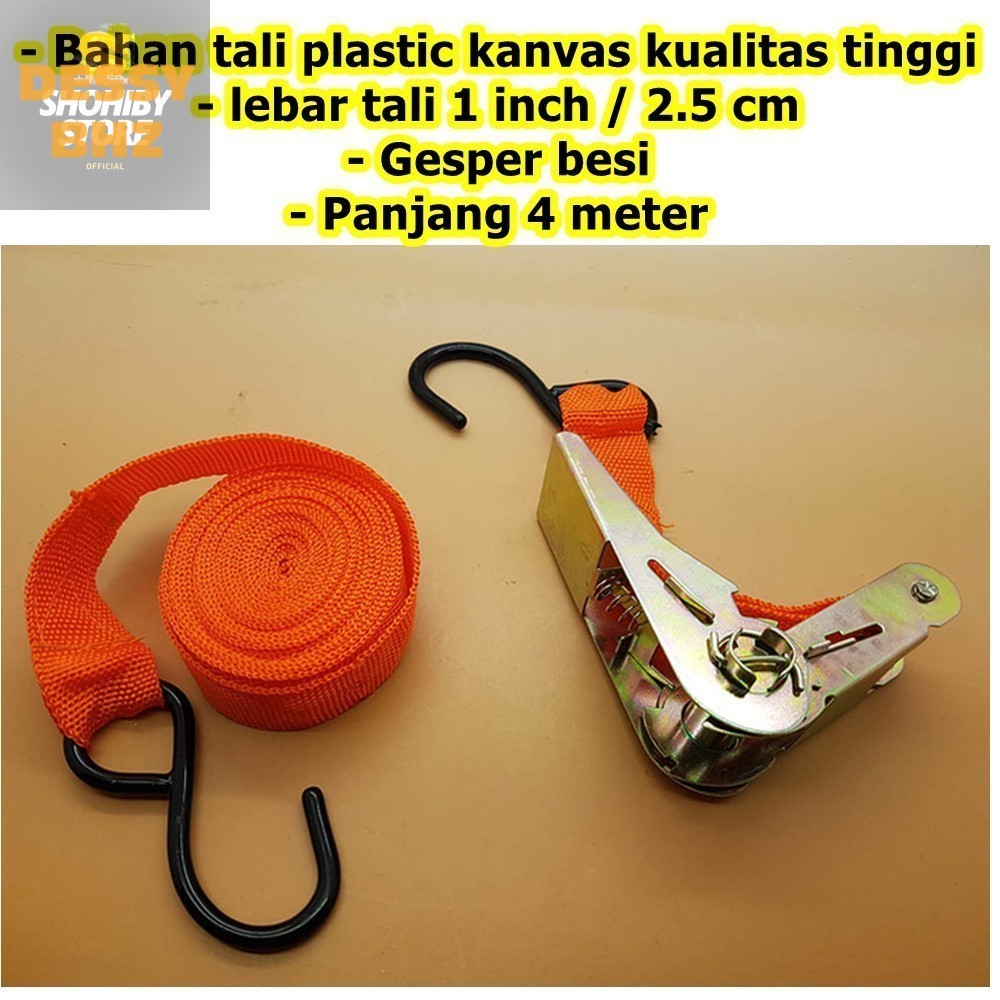 BHZ TLI - รถจักรยานยนต์ Ratchet Tie Down Strap Set Tiedown Strap Buckle With Buckle / สายรัดกระเป๋าเ