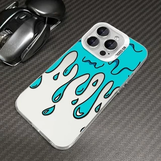 เคสโทรศัพท์ลายหยดน้ำสีฟ้า, เหมาะสำหรับ iPhone 17 11 12 13 15, ProMax, IP16Pro เคสซิลิโคนป้องกันกันกระแทกขั้นสูง, ทันสมัย