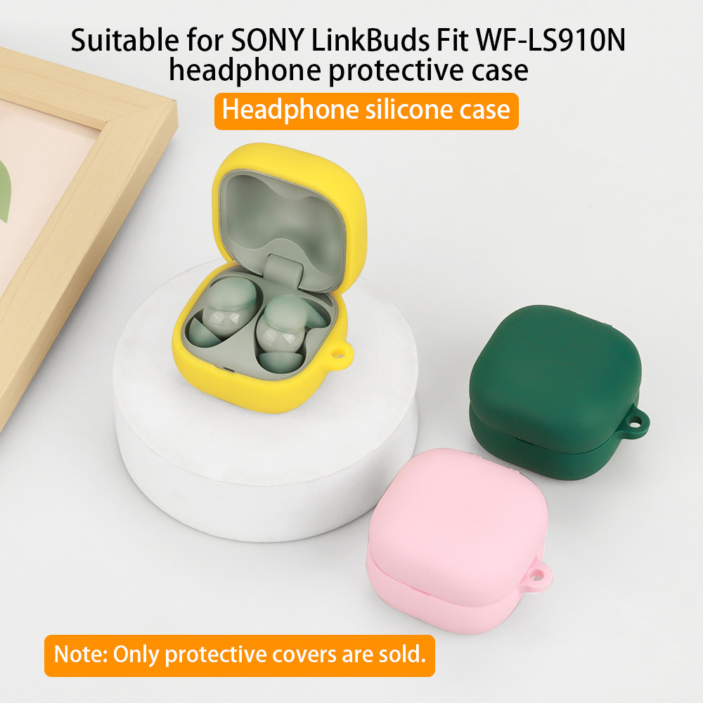 สําหรับ SONY LinkBuds Fit WF-LS910N เคสหูฟังกันกระแทกป้องกันลายนิ้วมือฝาครอบป้องกัน, ซิลิโคนกันฝุ่นป้องกันการตกสีสันสดใส