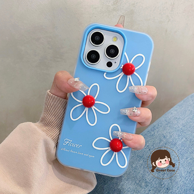 ลูกปัดสีแดงสีขาวดอกไม้เคสโทรศัพท์สําหรับ iQOO Z9X Z9 Turbo Z7i Z6 Lite Z5 Z5X Z3 U5 U5E U3 U3X Neo 1