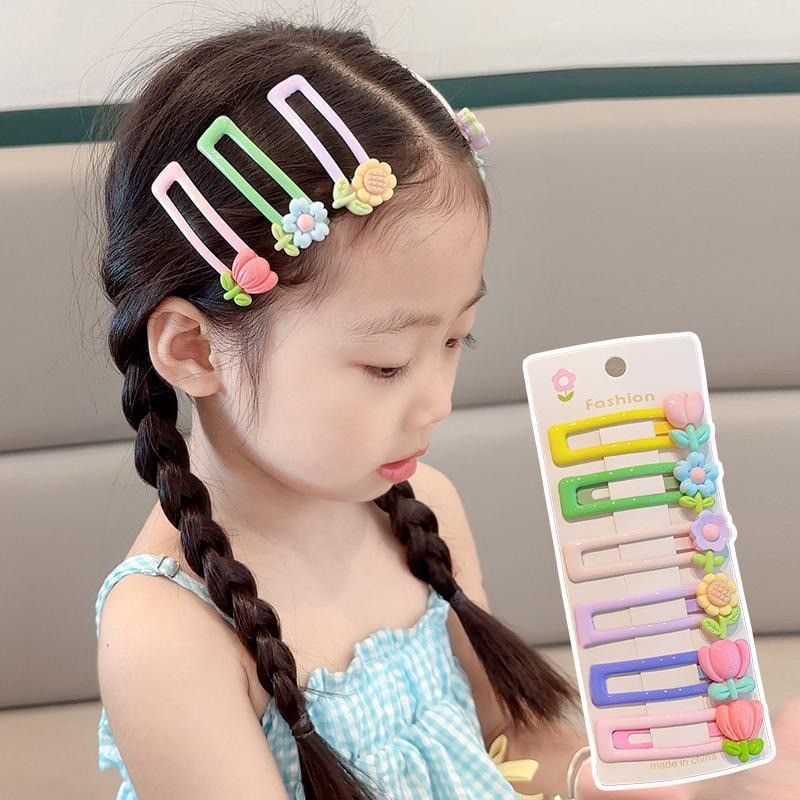 ชุด6เด็กกิ๊บสาวด้านเรียบคลิปอุปกรณ์ผม