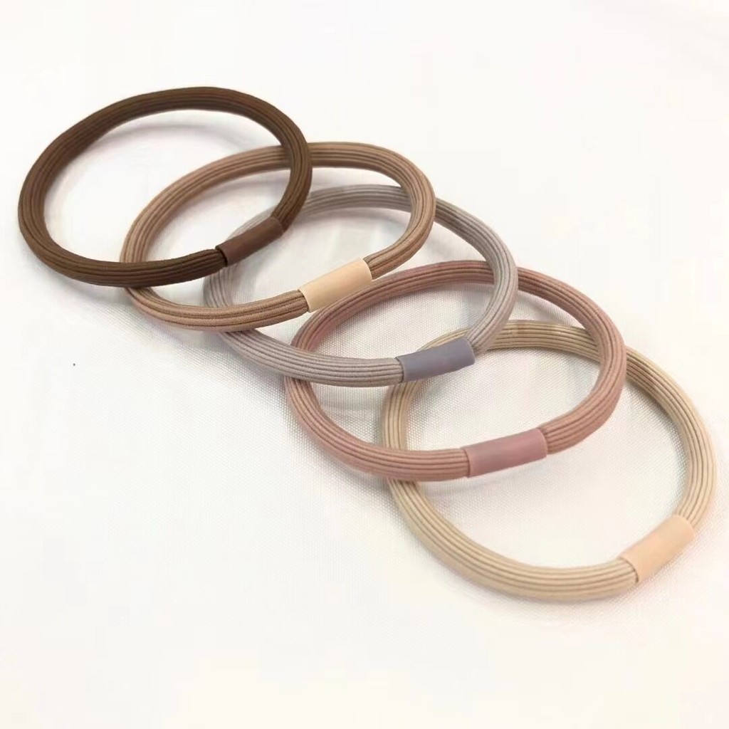 ชุดผมยืดหยุ่นสูงแบบพื้นฐาน สไตล์เกาหลีดีไซน์เรียบง่าย สำหรับผูกผมและใช้ในทุกกิจกรรม พร้อมสายรัดผมและวงแหวน ผมขนาด 5.21 เค2LF - รูปที่ 4