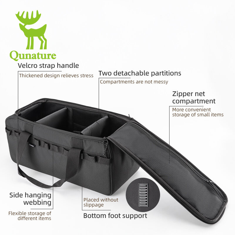 Qunature Outdoor Camping Tableware Storage bag Camping Bowl เตาตะเกียบช่องกระเป๋าถือเบ็ดเตล็ด