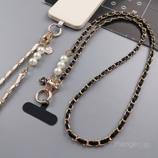 ข้าม-ร่างกาย โทรศัพท์มือถือเชือกเส้นเล็กจี้มุกหนังบัตรโซ่ผู้…