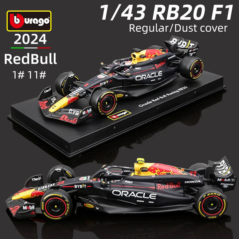 Bburago 1:43 Red Bull Racing RB20 F1 Model #1 Verstappen #11 Perez Alloy Car 2024 Season Formula Rac