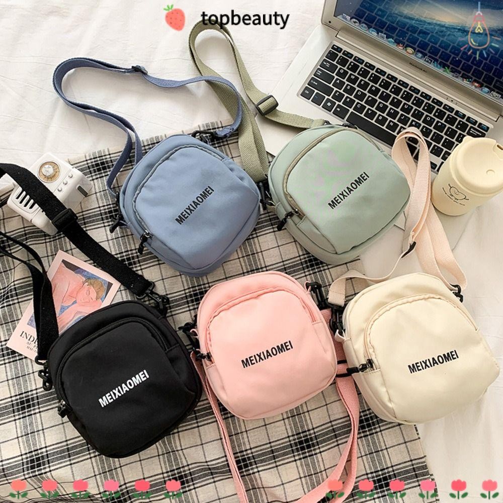 Topbeauty กระเป๋าสะพายข้าง ผ้าแคนวาส ใส่โทรศัพท์ได้ เหมาะกับการเดินทาง สําหรับผู้หญิง