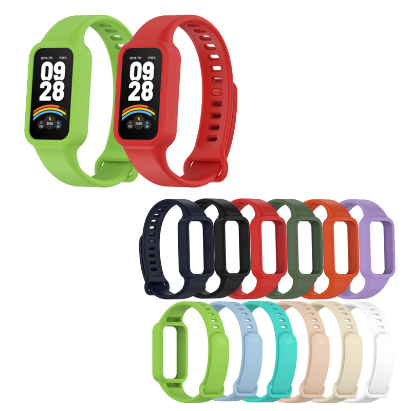 สําหรับ Redmi Band 3 Xiaomi Band 9 Active ซิลิโคน WatchBand สร้อยข้อมือสายรัดข้อมืออุปกรณ์เสริม