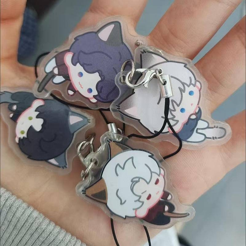 4 ชิ้นเกม Love และ Deepspace Xavier Zayne Rafayel ralayo Sylus คอสเพลย์พวงกุญแจ Qin Che Shen Xinghui Li Shen Qi Yu โทรศัพท์ Chain Kawaii รูปอะคริลิคพวงกุญแจกระเป๋าจี้