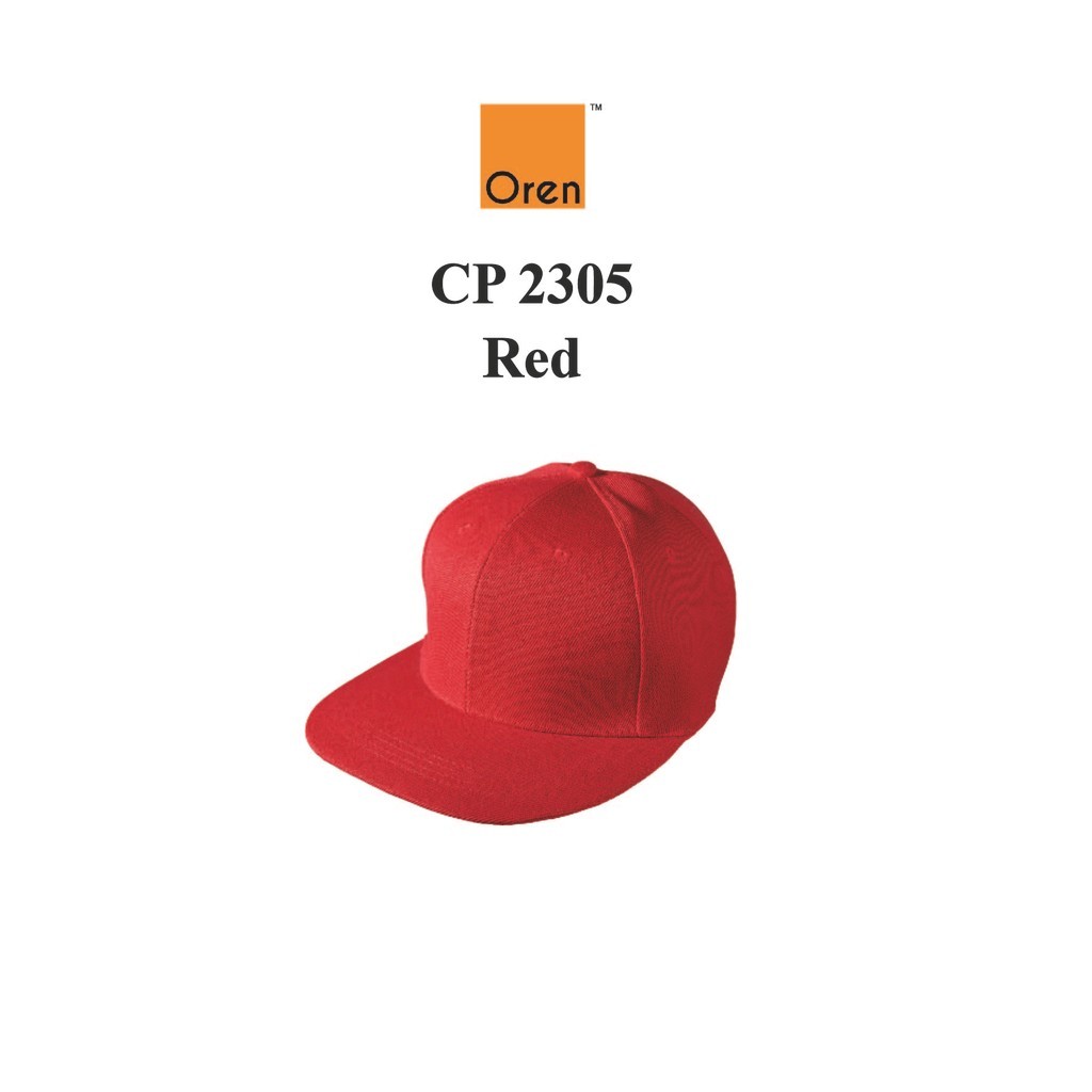 .my Oren Sport CP2305 Red Snapback ผู้ใหญ่ 6-Panel หมวกผ้าฝ้ายพลาสติก Snap Adjuster Hip Hop หมวกแบน