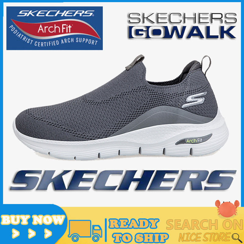 พร้อมสต็อก Skechers_ Arch Fit รองเท้าผ้าใบกันลื่น copy รองเท้าผู้ชายลําลองกลางแจ้งผู้ชาย Lelaki เดิน Kasut Sukan Lelaki 0XZG