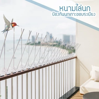 หนามกันนก10ชุด 48ขา PLUS+​ (เข็มแน่นมาก) ไล่นก​ ฐานสแตนเลส 50cm. สำหรับ บ้าน คอนโด อาคาร หนามไล่นก
