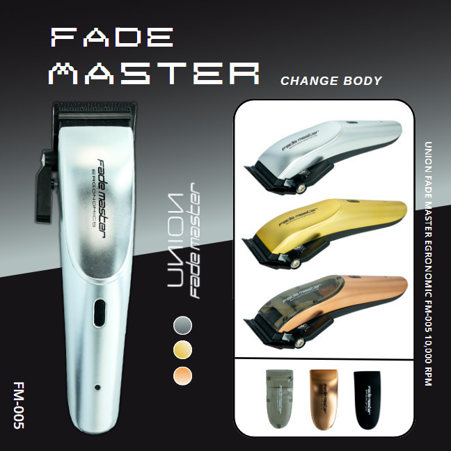 Union Fade Master FM-005 ปัตเลี่ยนไร้สาย ตัวตัด คมและแรง 10,000 รอบ รับประกัน 1 ปี ไร้สาย  บาร์เบอร์