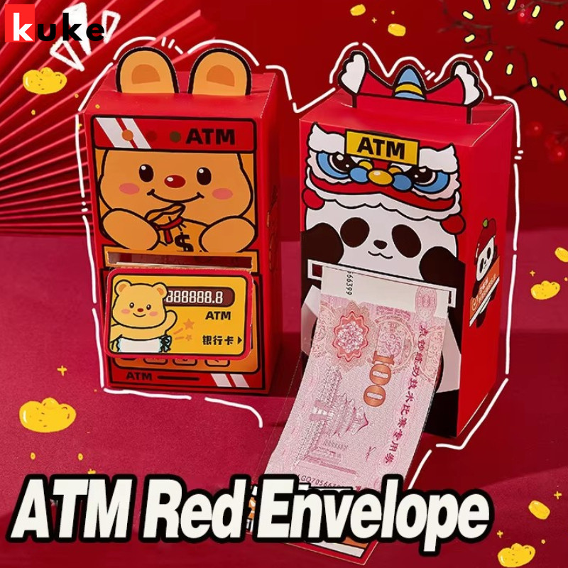 Atm ซองจดหมายสีแดง - คาปิบาลา, แพนด้า, หมีชีส - ถุงเงินนําโชคปีงู - ซองจดหมายของขวัญแบบดั้งเดิม - กระดาษหงษ์เปาเทศกาลฤดูใบไม้ผลิ - ซองจดหมายสีแดงตรุษจีน