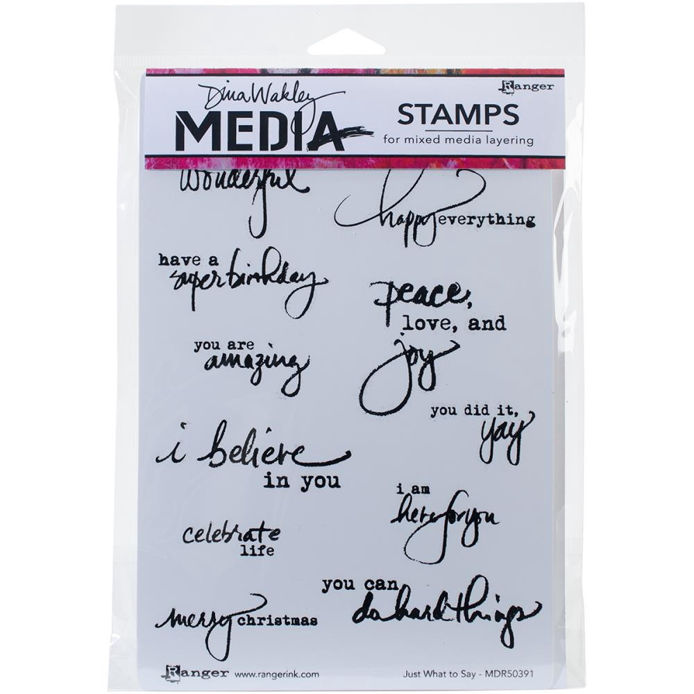 Ranger Ink Dina Wakley Media Cling Stamps 6x9 - Just What to Say