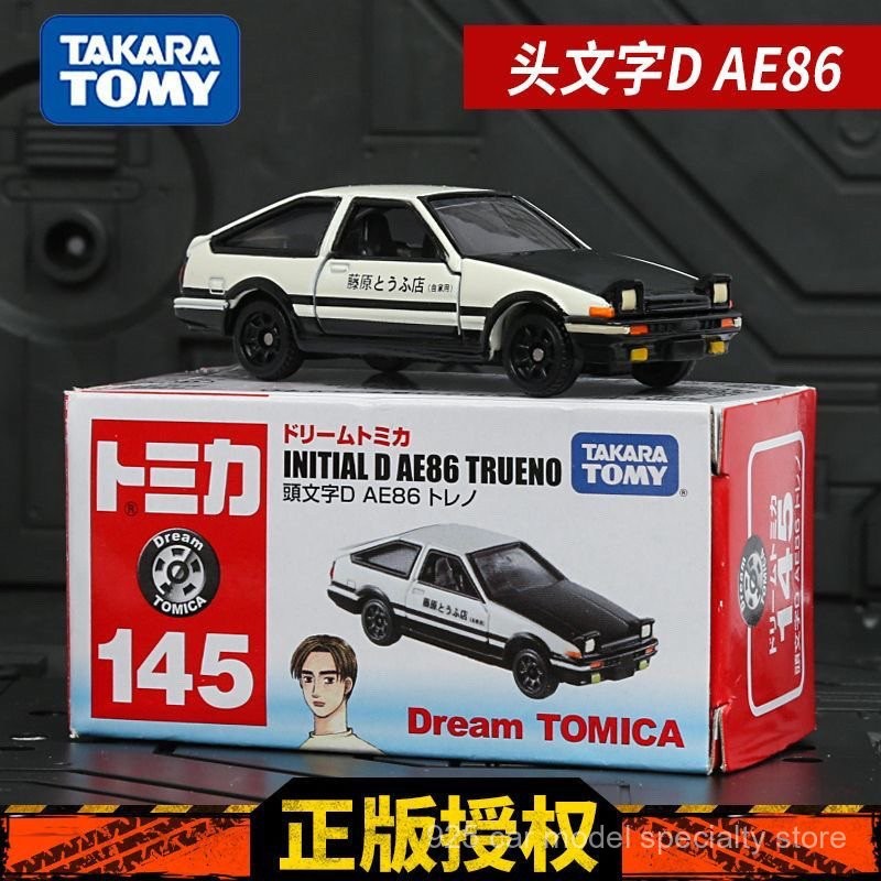 TOMICA TOMICA หมายเลข145เริ่มต้น D โตโยต้า AE86ร้านเต้าหู้ฟูจิวาระทาคุมิแข่งรถรุ่นรถโลหะผสม eqcx