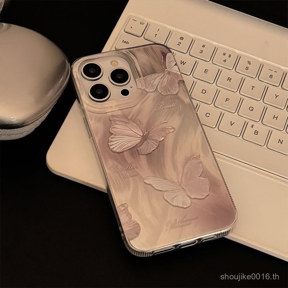 Dream Pink Butterfly เคสโทรศัพท์คุณภาพสูงที่สวยงามสำหรับ iPhone 16, 11, 12, 14, 15 PRO MAX, 7plus, 8