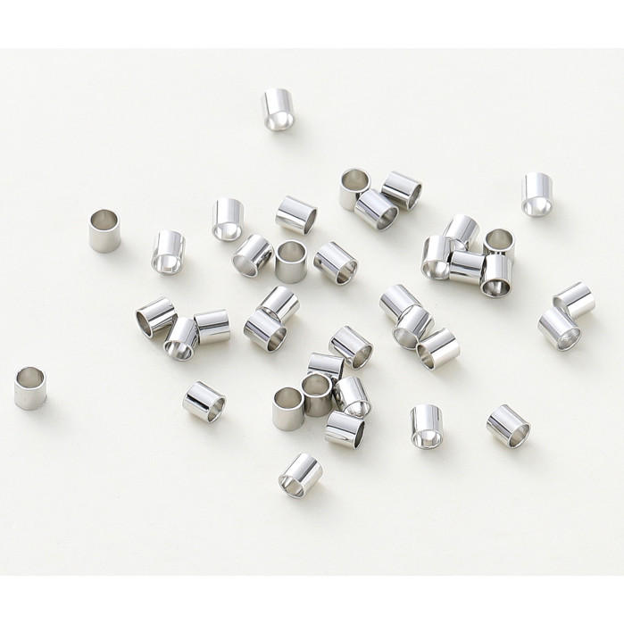 ลูกปัดทรงกระบอกทอง18K ✓1.5-2.5มม. ✓100ชิ้น งานDIYสร้อยคอ-สร้อยข้อมือ