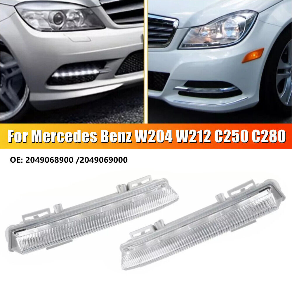 2PCS สําหรับ Mercedes Benz W204 W212 07-14 LED DRL ไฟตัดหมอกไฟวิ่งกลางวัน