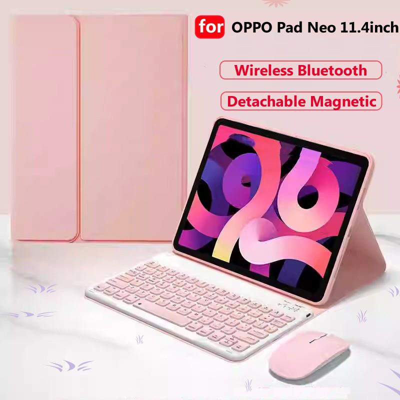กรณีแป้นพิมพ์สําหรับ OPPO Pad Neo 11.4 นิ้ว Air2 11.4 3 11.61 2024 2 11.61 "สําหรับ OPPO Pad Air 10.36 แม่เหล็กไร้สายบลูทูธ Ultra Thin กรณีฝาครอบ
