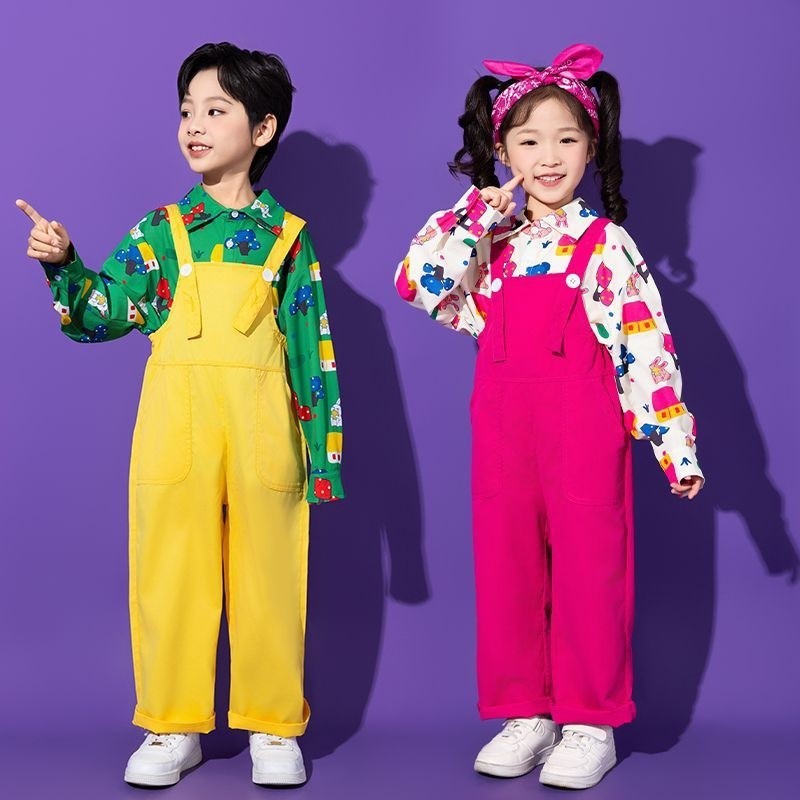 【พร้อมส่งในจีน】ชุดเอิ้ยม เสื้อเชิ้ต ลายดอก ชุดเต้น การแสดง สงกรานต์ เสื้อฮาวาย สำหรับเด็กหญิงและชาย