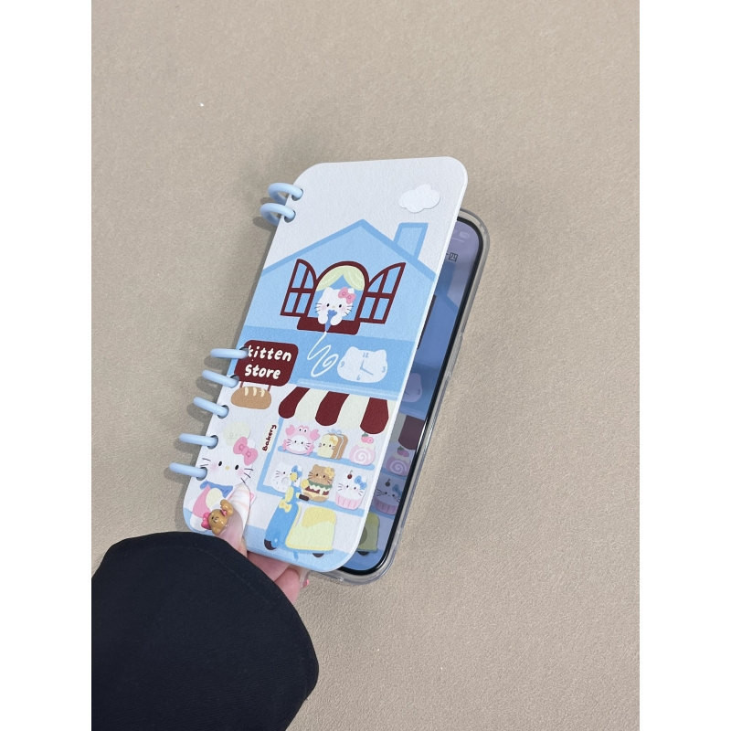 Hello Kitty Store เหมาะสําหรับ iPhone16promax เคสโทรศัพท์แบบพลิกได้ iPhone15/14/13/12/11 Creative สไตล์ใหม่ J20L