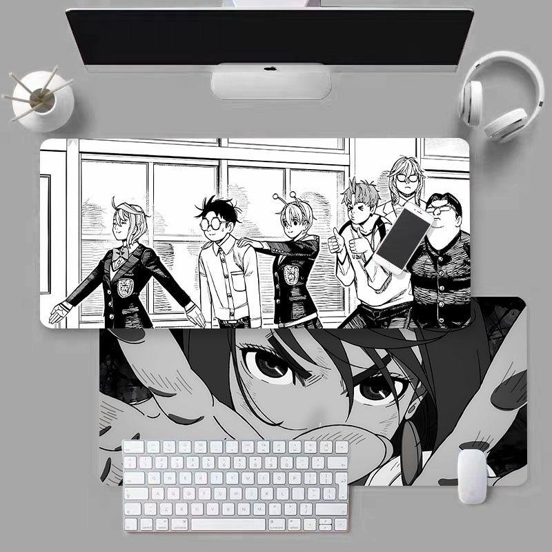 แผ่นรองเมาส์ Anime Dandadan Peach ขนาดใหญ่ขยายแป้นพิมพ์ Pad สําหรับพัดลม ACG โต๊ะเขียนสําหรับ Office & Home ลื่นยางเย็บขอบ