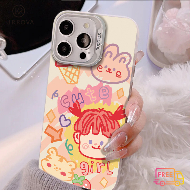 Case สำหรับ OPPO Reno12 F 5กรัม Reno 12 5กรัม Reno11 F 5กรัม Reno 11 5กรัม Reno 11 Pro 5กรัม Reno 10 5กรัม Reno 10 Pro 5กรัม Reno 8ครั้ง Reno 8Z Reno 7Z reno 8 Graffiti Red hair Girl ซิลิโคน TPU กันกระแทก P