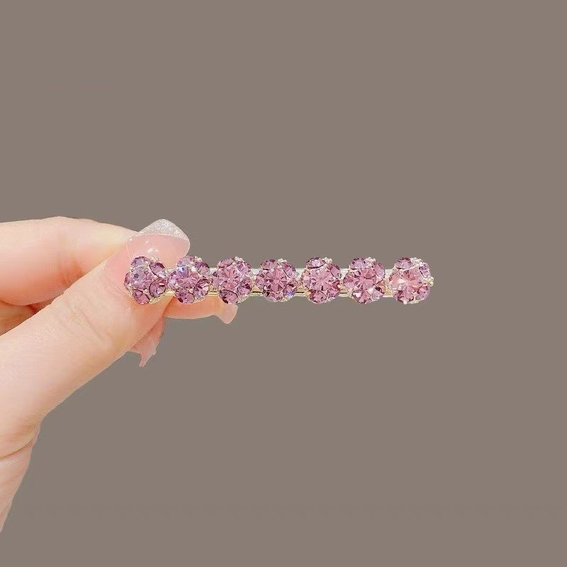 มาโรโปลี [พร้อมสต็อก] เวอร์ชั่นเกาหลีที่ดีงามประณีตสีชมพูเพชรบอล ใบเรียกเก็บเงินเป็ด คลิปเรียบกิ๊บด้านข้างคลิปแบนหญิงหัวอุปกรณ์ผมกิ๊บ - รูปที่ 5