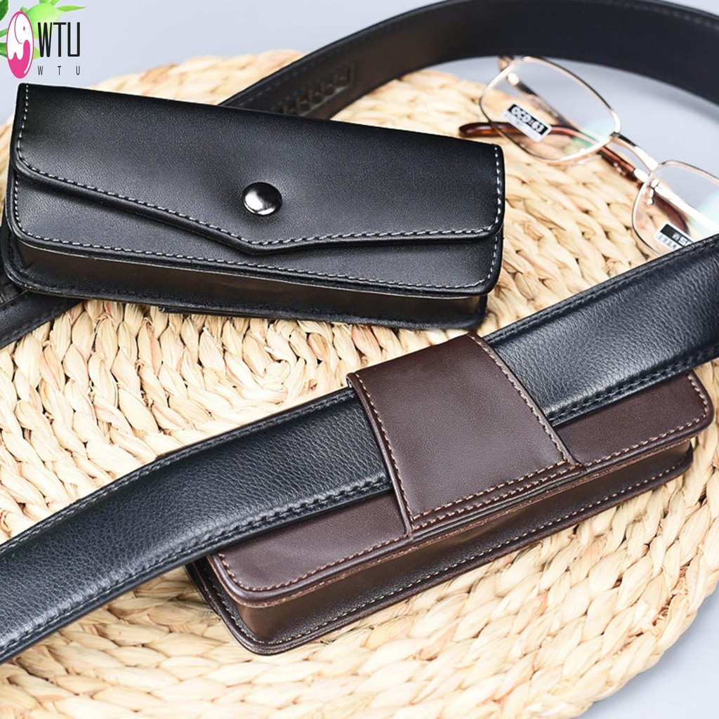 กระเป๋าใส่แว่นตาหนัง PU แบบพกพา Anti-Scratch Classic Large Glasses Case