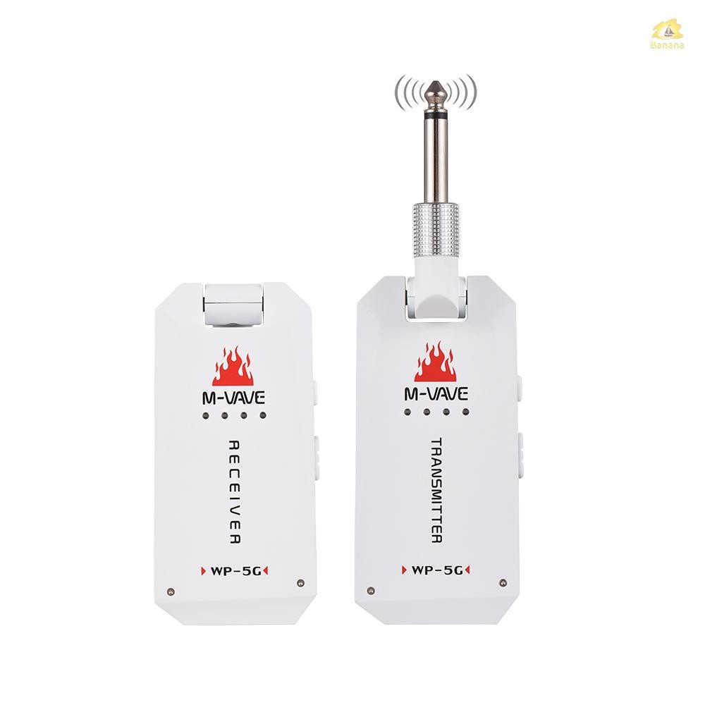 M-vave 5.8G ระบบกีตาร์ไร้สายชาร์จเครื่องส่งสัญญาณกีตาร์ชุด UHF สําหรับกีตาร์ไฟฟ้าเบสไฟฟ้าเครื่องมือล