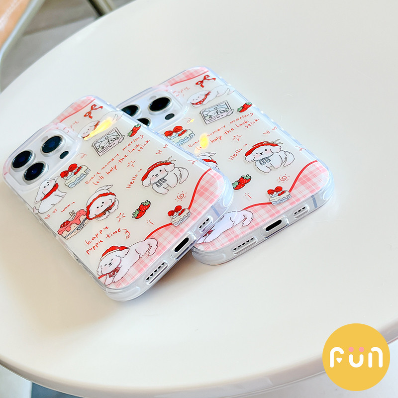 น่ารักหมวกสีแดงลูกสุนัข Bowknot เค้ก IMD โทรศัพท์มือถือกรณีสําหรับ iPhone 16 15 14 13 Pro Max iPhone15 Drop ทนปลอกปกหลัง - รูปที่ 7