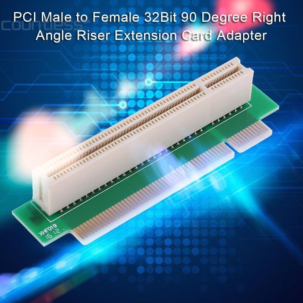 Pci Male to Female 32Bit อะแดปเตอร์การ์ดขยายไรเซอร์มุมขวา 90 องศา # [นับเลข]