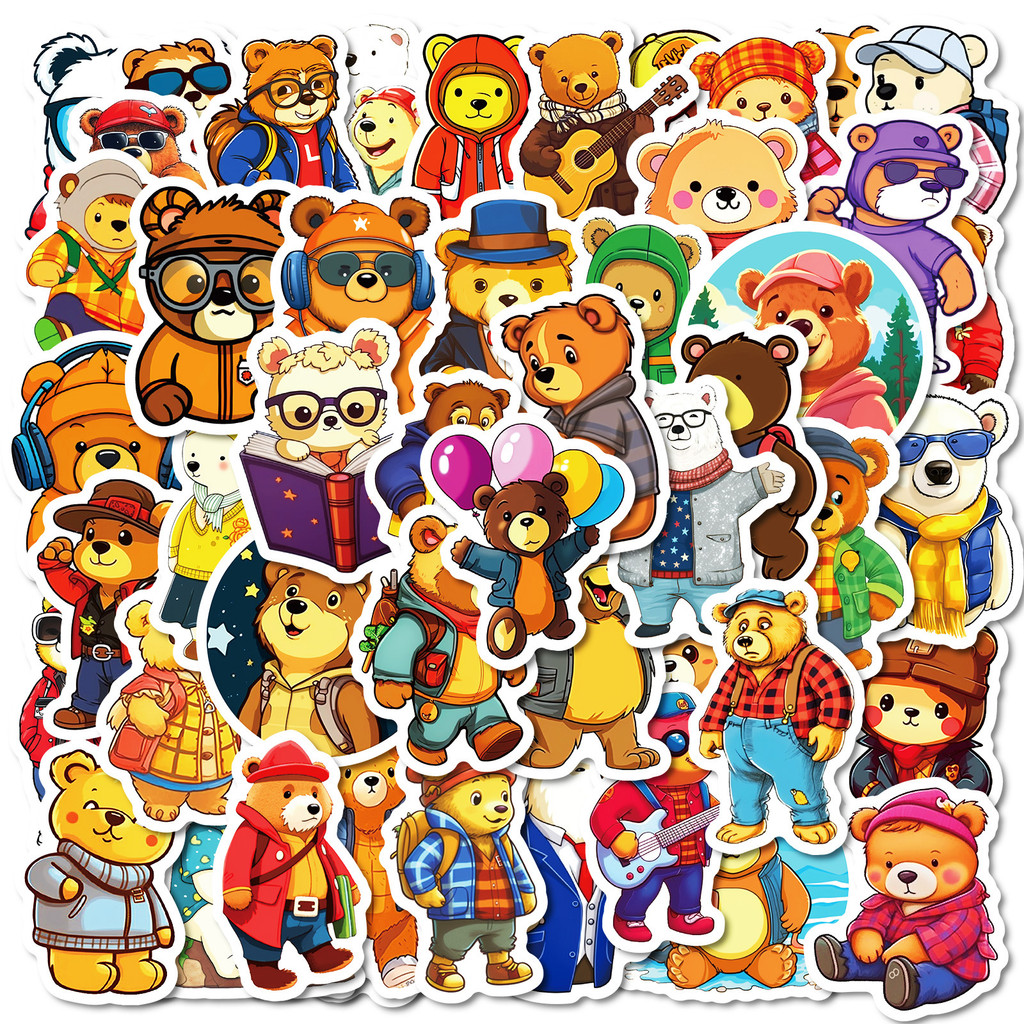 50pcs การ์ตูนน่ารัก Hand Drawn Cuckoo Bears Graffiti สติกเกอร์สําหรับกระเป๋าเดินทางเคสโทรศัพท์แล็ปท็อปโน้ตบุ๊ค Decals เด็กของขวัญ RecordingYourLife
