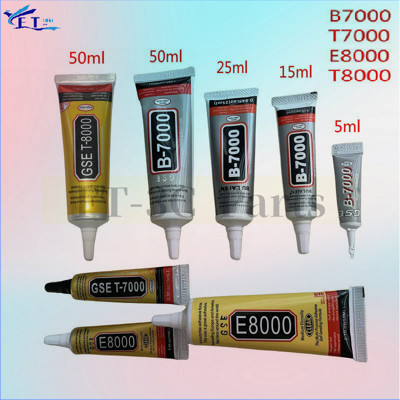 B7000 T7000 E8000 T8000 กาวติดแน่นหน้าจอสัมผัส, สติ๊กเกอร์โทรศัพท์มือถือ LCD 5/15/25/50ML