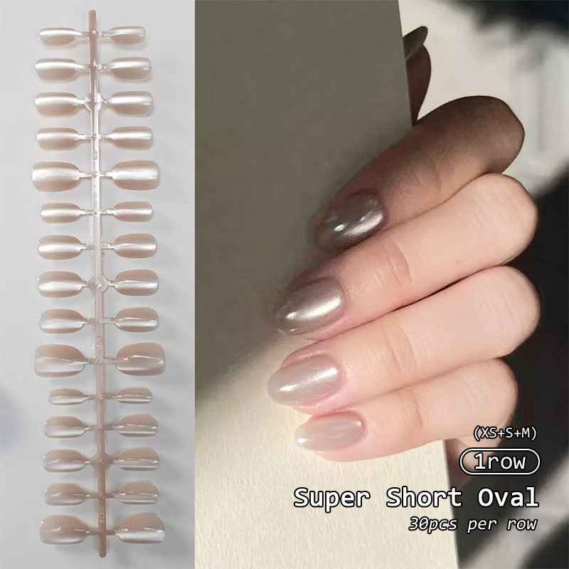 UR SUGAR 30 ชิ้น XS SM Nude กดบนเล็บ UV เจลแม่เหล็กเล็บปลอม Handmade เล็บปลอมเล็บเทียมเคล็ดลับ - รูปที่ 4