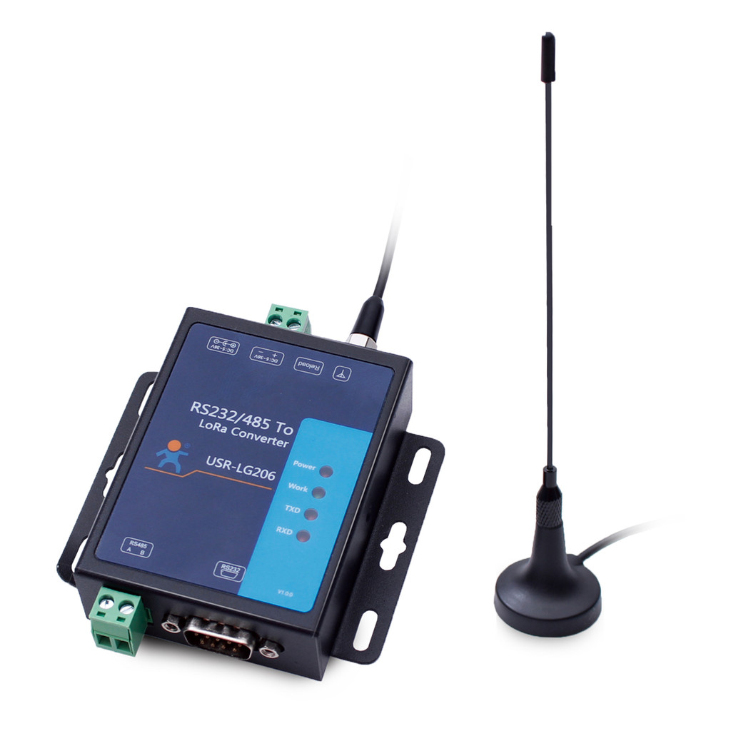 JMT USR-LG206 Serial RS232 RS485 To LoRa Converter จุดจุด LoRa โมเด็ม 803Mhz ~ 930Mhz สําหรับสมาร์ทมิเตอร์น้ํามัน Field การเกษตร