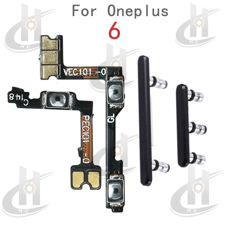 สําหรับ Oneplus 6 ปุ่มด้านข้างปรับระดับเสียง Flex Cable Keys ปุ่มปิดปุ่มปรับระดับเสียงขึ้นและลงด้านข้างส่วนทดแทน