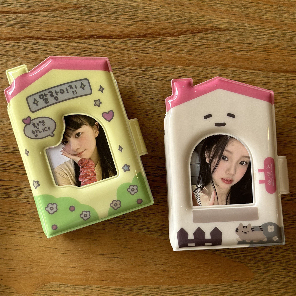 Ins บ้านขายดี Yigongge การ์ดหนังสือปุ่ม Snap 10 ซม.อัลบั้มรูปโพลารอยด์ Aidou Photocard การ์ดเกาหลีกระเป๋าเก็บหนังสือ