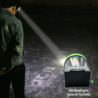 ไฟฉายคาดหัว 200W แบตทน ลุยฝนส่องไกล 1000เมตร ส่องสัตว์ LED ชาร์จใหม่ได้ ไฟฉายคาดหัว ลุยฝนได้สบาย