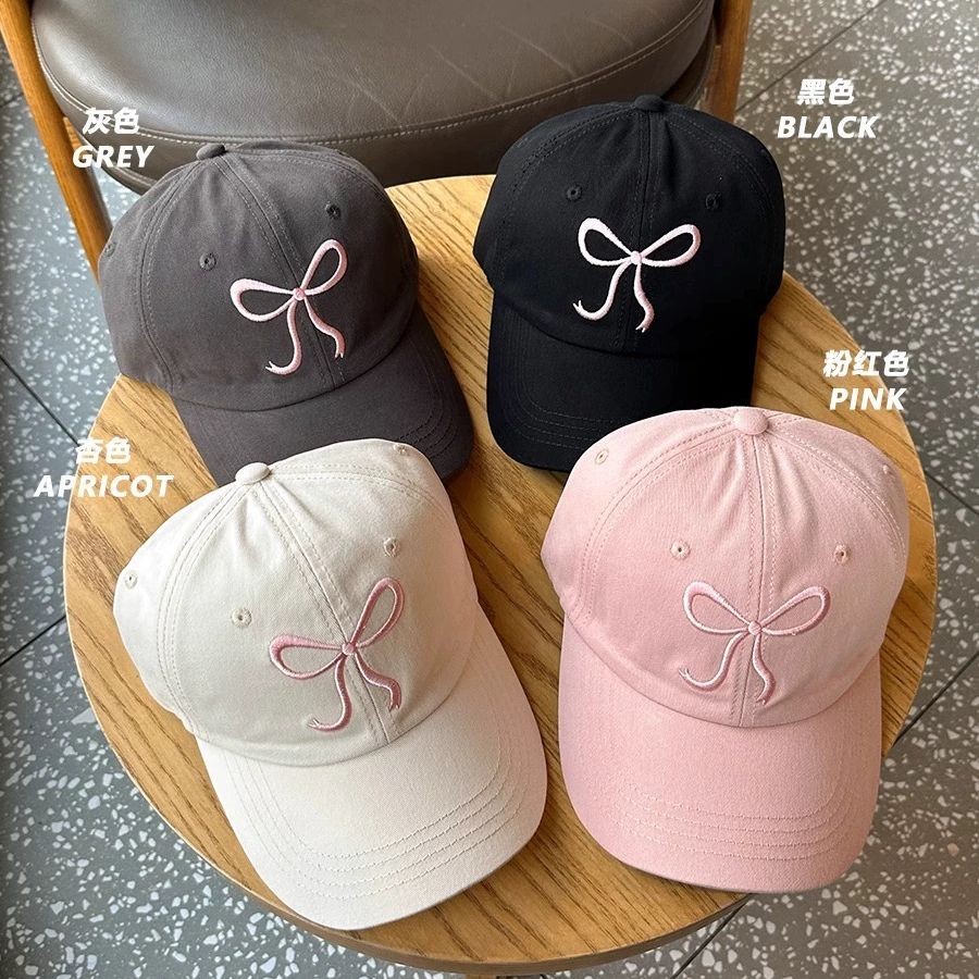 COZII หมวกแก็ป  หมวกเบสบอล ปักลายสก๊อต ประดับโบว์น่ารัก มี 6สี (ปักโบว์) หมวกเบสบอล แฟชั่นเกาหลี cotton cap หมวกเดินป่า