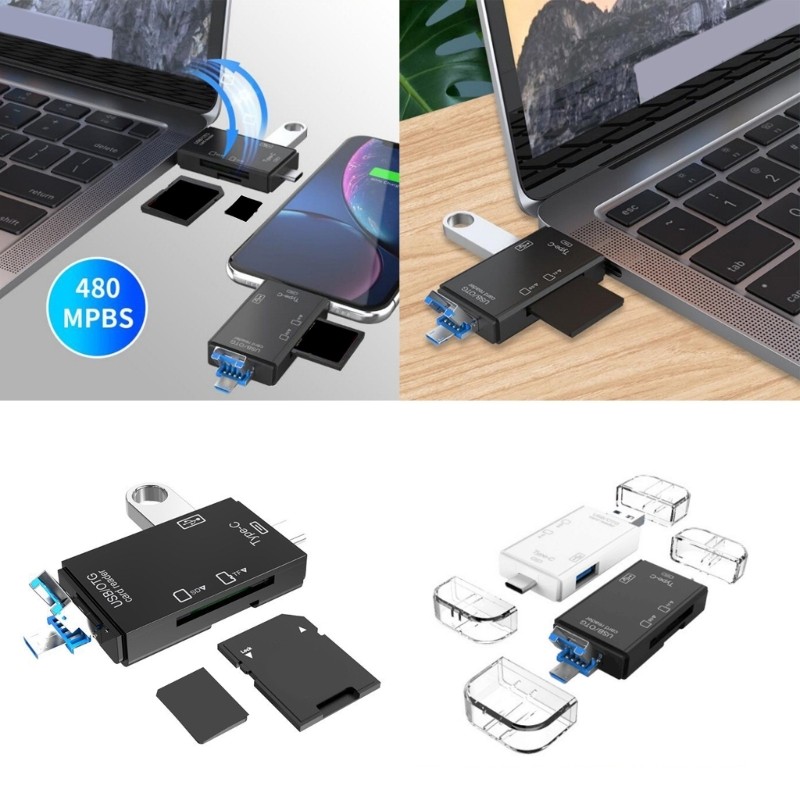 3C ตัวเชื่อมต่อหลายประเภท C SDTF SDXC MicroSDs Card Reader สําหรับ Easy File Transfer ระหว่างอุปกรณ์