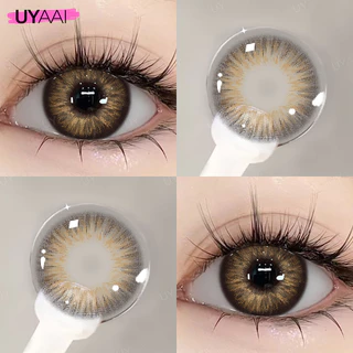 คอนแทคเลนส์สายตา [0.00~-6.00] UYAAI OMG series คอนแทคเลนส์สี 14.0mm Brown Green Gray คอนแทคเลนส์รายเดือน