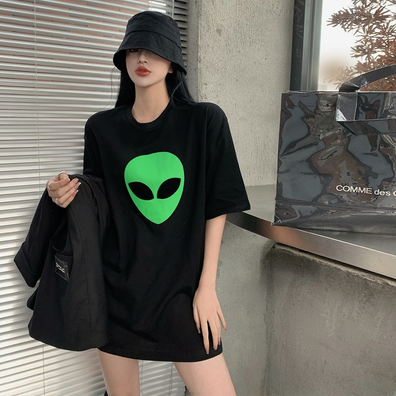 COD✅ (จัดส่งในกรุงเทพฯ) MAO Shop เสื้อยืด เอเลี่ยน พิมพ์ลาย ผ้าCotton 100% ราคาถูก