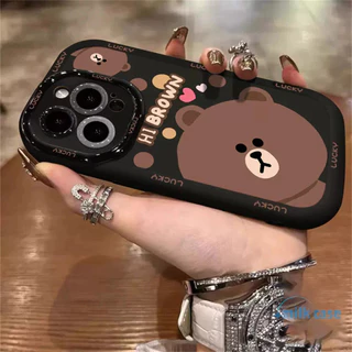 เคสไอโฟน การ์ตูนหมีสีน้ำตาล สำหรับ IPhone 11 15 16 13 12 14 Pro Max XR X XS Max 7 8 15 Plus เคส IPhone เคสไอโฟน 13 P626