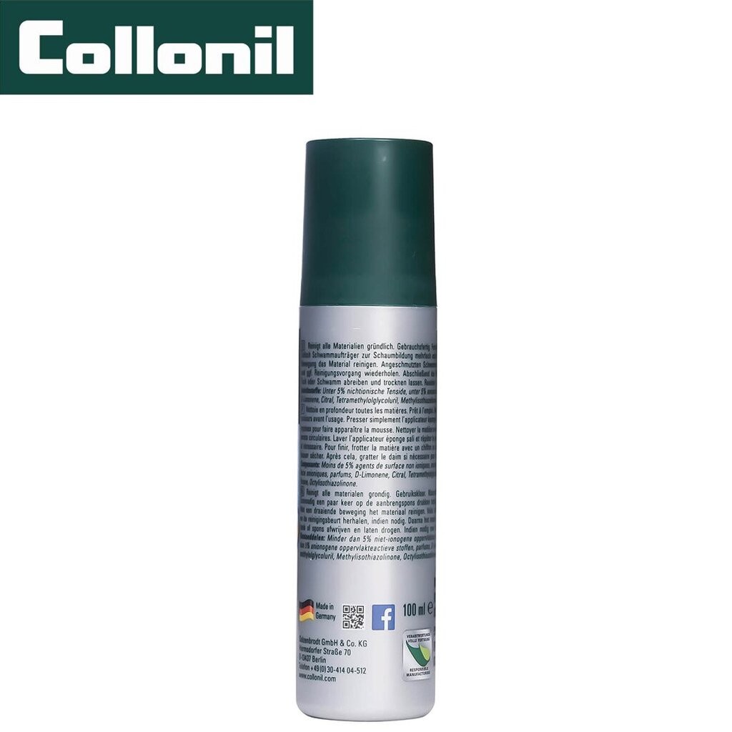 COLLONIL Shampoo Direct โคโรนิล แชมพู มาพร้อมหัวฟองน้ำ ใช้ขจัดคราบฝังแน่นสำหรับวัสดุผ้าและหนัง ใช้ง่ายด้วยหัวใยขัด