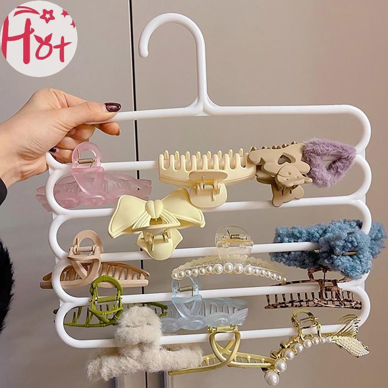 GE 5 ชั้น Hair Claw Storage Rack Organizer ความจุขนาดใหญ่หนาผู้ถือ Wall Hairpin แขวนพื้นที่สําหรับผู้หญิงสแควร์