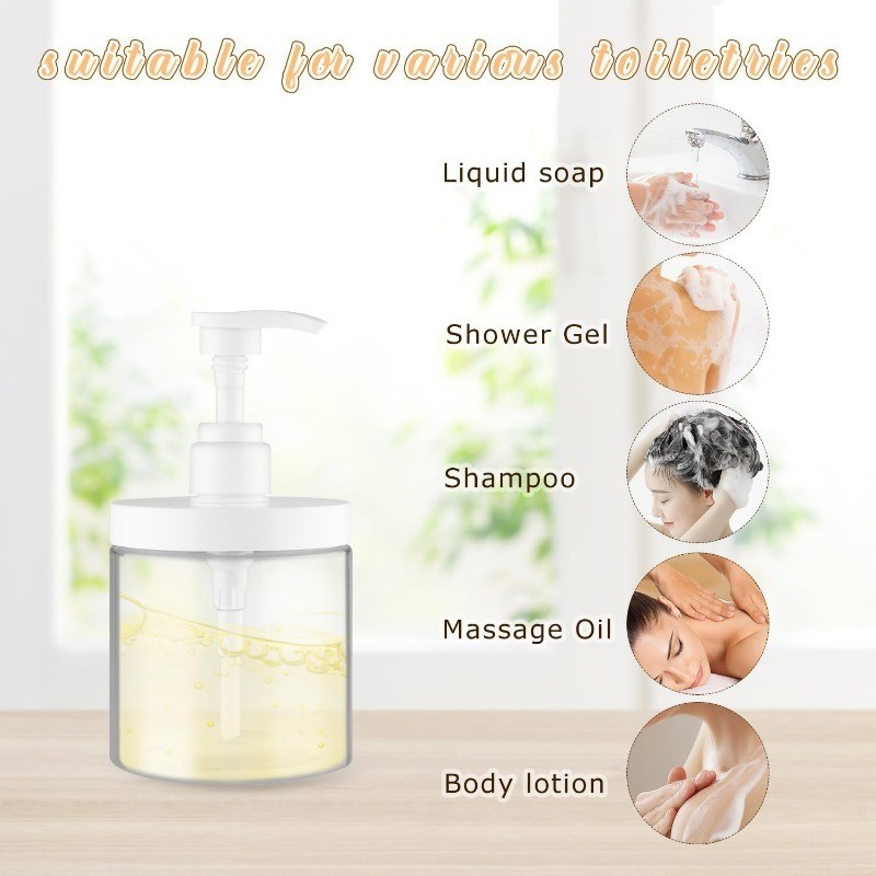 ขวดปั๊มปากกว้างรีฟิลขนาด 500 มล./1000 มล. / ภาชนะจ่ายแชมพูสําหรับเดินทางที่ว่างเปล่า - รูปที่ 7