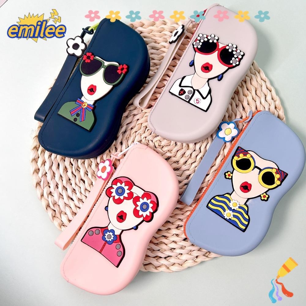 กระเป๋าใส่แว่นตา เอมิลี กระเป๋าใส่สิ่งของขนาดเล็กมัลติฟังก์ชั่นกันฝุ่นกระเป๋าใส่เหรียญซิลิโคนกันน้ํา