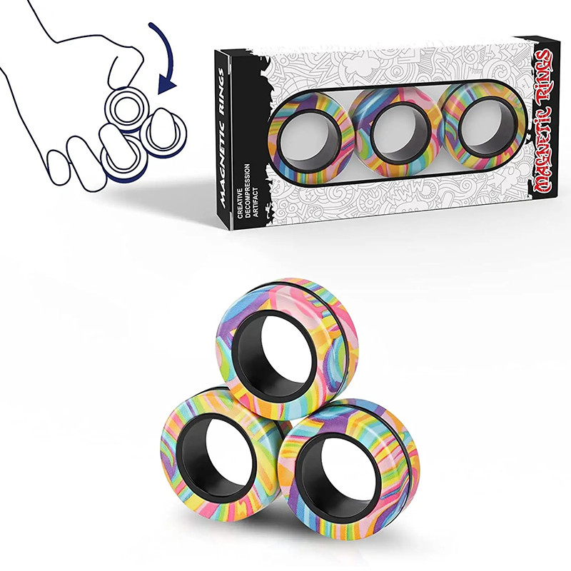 Magnetic Spinner แหวน Fidget ชุดของเล่นผู้ใหญ่ Fidget แม่เหล็ก Fidget Pack ของขวัญที่ยอดเยี่ยมสําหรับผู้ใหญ่วัยรุ่นเด็ก