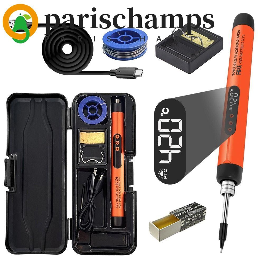 ปารีสCHAMPS ชุดหัวแร้ง USB, 300-450 อุณหภูมิปรับไร้สายชาร์จชุดหัวแร้งไฟฟ้า, จอแสดงผลดิจิตอลอัจฉริยะ USB หัวแร้งชุดปากกา